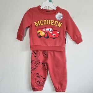 Disney Cars McQueen Red Infant Matching Set Jogging Pants & Sweatshirt 3-6M NEW